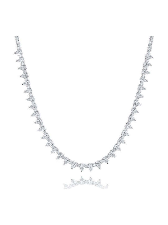 Jools Riviera Necklace Made of Silver with Diamond & Zircon