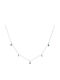 Necklace From 9 K White Gold With Blue Zircon