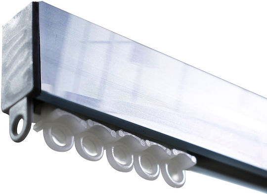 BetterHome Heavy Duty One-Way Curtain Track with Mechanism from Stainless Steel in Silver Colour 160cm MHB-521007-160