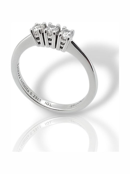 Mentzos Women's Ring with Diamond from 18K White Gold