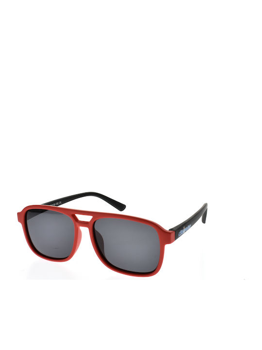 King Pinguin Ochelari De Soare Pentru Copii Pătrați Cu Lentile Polarized Roșii