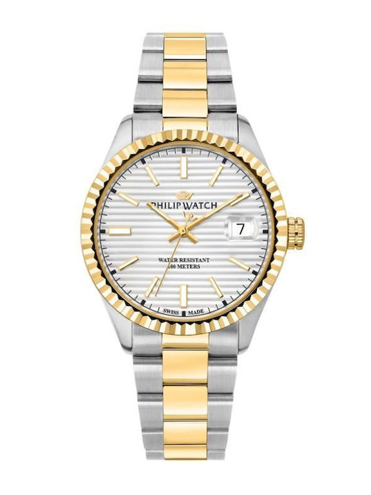 Philip Watch Caribe Herrenuhr 39mm Batterie Gold