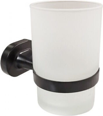 Mizoo Wall Mounted Metallic Black Cup Holder