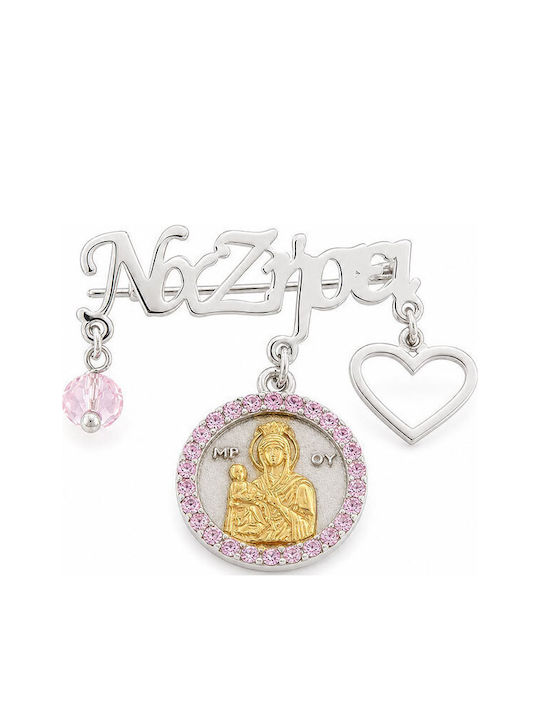 Ios Children's Safety Pin Charm Made of Silver for Girl