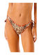 Bikini Slip με Κορδονάκια Animal Print