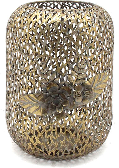 Zaros Metallische Goldene Laterne 22.5x24x31cm