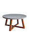 Rundes Esszimmer- und Küchentisch mit Beton-Oberflächenmaterial in Grau 130x130x75cm