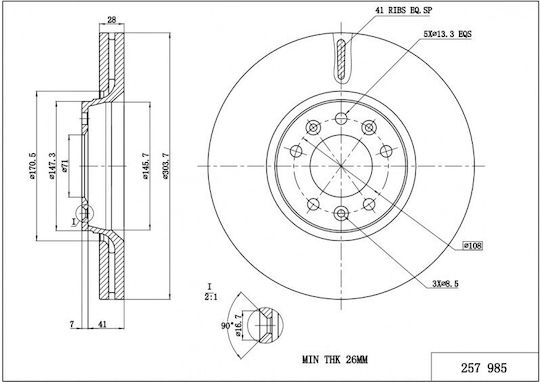 Диск Автомобилни Спирачки Преден Expert 1.6 Hdi 07 Mal Комплект 1440027088