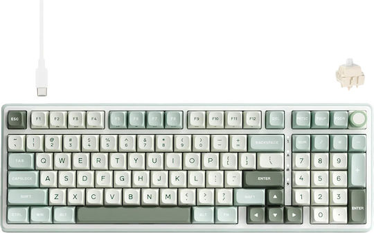 Royal Kludge RK R98 Pro Gaming Keyboard with Sky Cyan Switches and RGB Lighting (English US) Sky Cyan