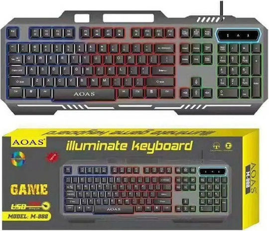 Aoas M888 Gaming Πληκτρολόγιο με RGB φωτισμό (Αγγλικό US)