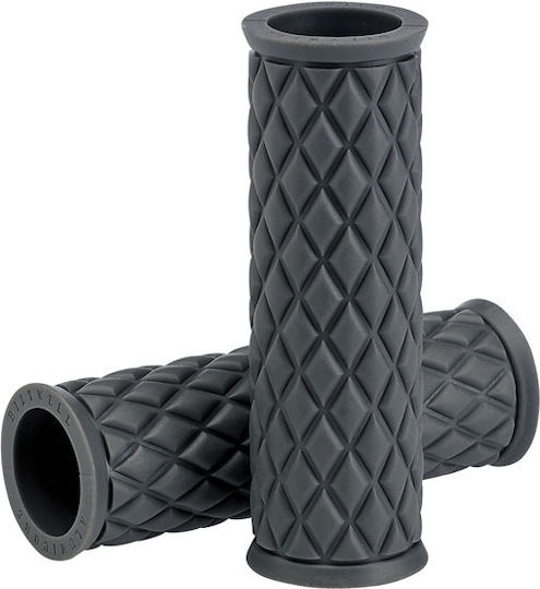 Biltwell Set Replacement Rubber Motorcycle Grips Alumicore Grey