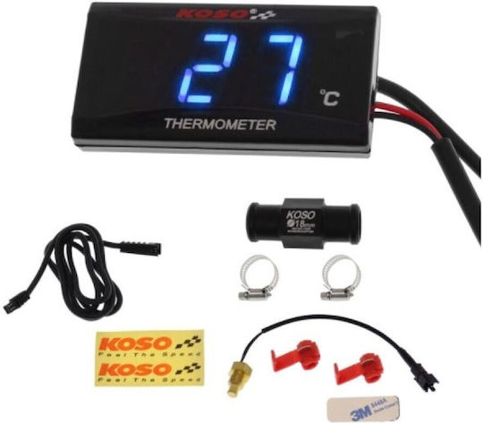 Digitales Thermometer Kühlschrank Motorrad Auto Schlauchanschluss Durchmesser 3/4" Blau Ba024b10 Koso