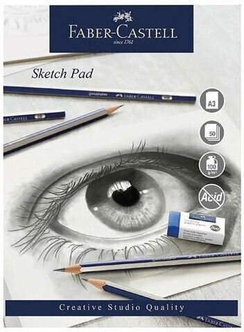 Faber Castell Sketch Pad A3 50 Sheets 100 Gsm Wd792515 5022510792515