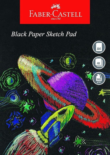 Faber Castell A4 Black Paper Sketch Pad 40 Sheets 140 Gsm Wd858716 5050870035591