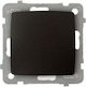 Ospel Karo Recessed One-Way Wall Switch with Brown Frame