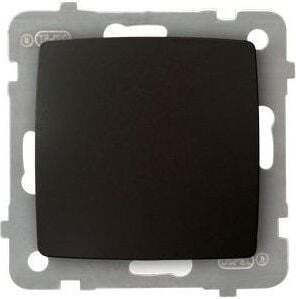 Ospel Karo Recessed One-Way Wall Switch with Brown Frame