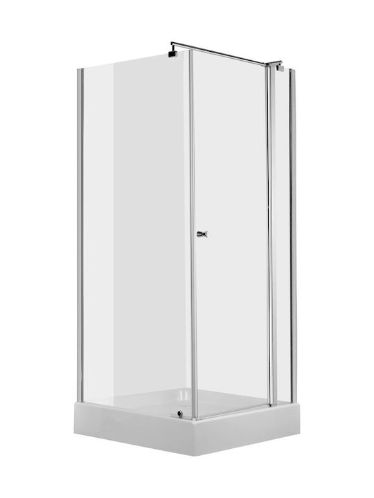Deante Duschkabine mit Schiebetür 80x80cm Klarglas Chrom