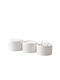 Femmit 3 Piece Bathroom Organizers White Lid Cotton Swabs Tweezers & Makeup Accessories