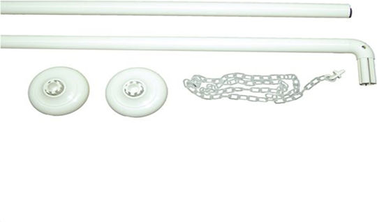 Texi Bath Shower Curtain Rod Corner Aluminium White 80x80cm