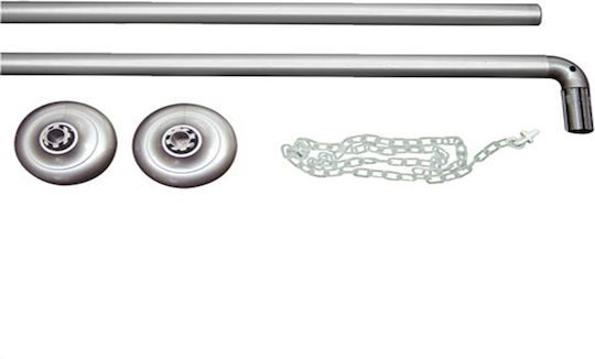 Texi Bath G1175-100055 Corner Aluminium Silver Shower Curtain Rod 175x175cm