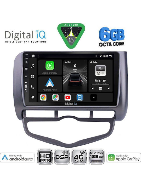 Digital IQ Car Audio System for Honda Jazz 2002-2008 with Clima Bluetooth USB WiFi GPS Apple CarPlay Android Auto with 9" Touch Screen