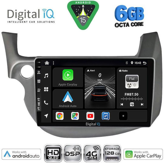 Digital IQ Car Audio System for Honda Jazz 2008-2012 Bluetooth USB WiFi GPS Apple CarPlay Android Auto with 10" Touch Screen