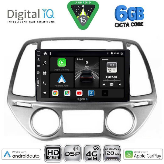 Digital IQ Car Audio System for Hyundai i20 2008-2012 with Clima (Bluetooth/USB/WiFi/GPS/Apple CarPlay/Android Auto) with 9" Touch Screen