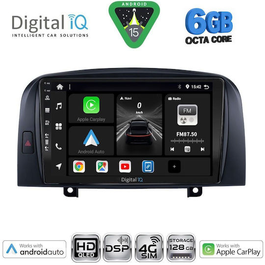 Digital IQ Car Audio System for Hyundai Sonata 2006-2009 Bluetooth USB WiFi GPS Apple CarPlay Android Auto with 9" Touch Screen