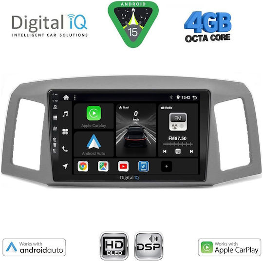 Digital IQ Car Audio System for Jeep Grand Cherokee 2005-2007 Bluetooth USB WiFi GPS Apple CarPlay Android Auto with 10" Touch Screen