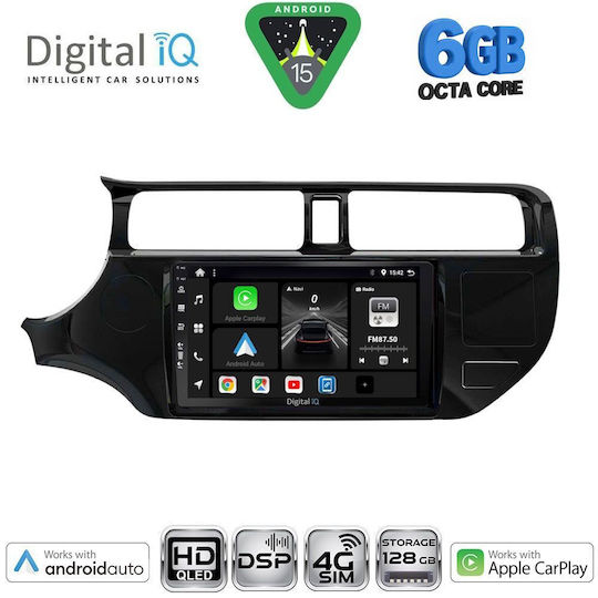 Digital IQ Ηχοσύστημα Αυτοκινήτου για Kia Rio 2012-2015 (Bluetooth/USB/WiFi/GPS/Apple-Carplay/Android-Auto) με Οθόνη Αφής 9"