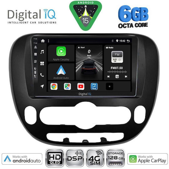 Digital IQ Car Audio System for Kia Soul 2014 (Bluetooth/USB/WiFi/GPS/Apple CarPlay/Android Auto) with 9" Touch Screen