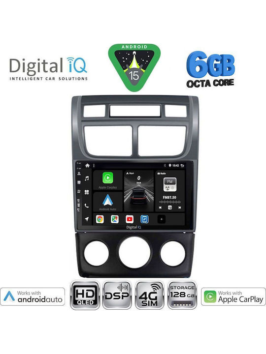 Digital IQ Car Audio System for Kia Sportage 2004-2010 with A/C Bluetooth USB WiFi GPS Apple CarPlay Android Auto with 9" Touch Screen