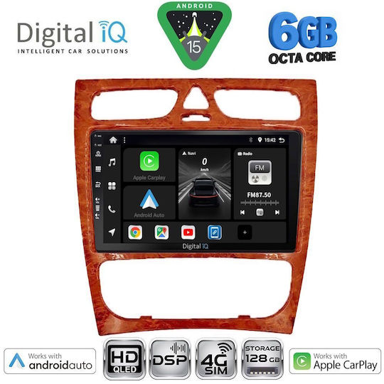 Digital IQ Ηχοσύστημα Αυτοκινήτου για Mercedes-Benz C Class 1999-2004 (Bluetooth/USB/WiFi/GPS/Apple-Carplay/Android-Auto) με Οθόνη Αφής 9"