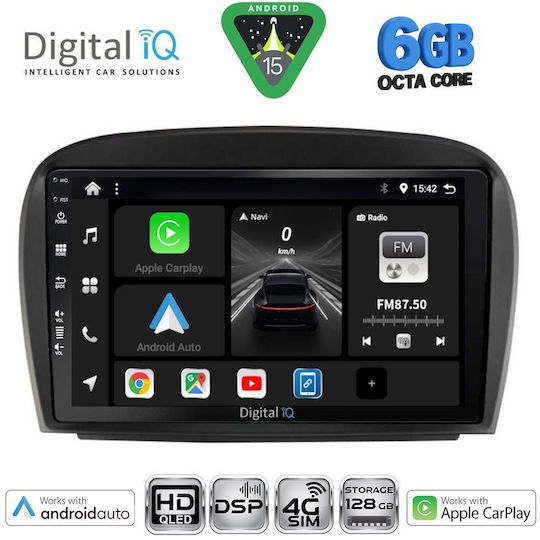 Digital IQ Ηχοσύστημα Αυτοκινήτου για Mercedes-Benz SL 2006-2012 (Bluetooth/USB/WiFi/GPS/Apple-Carplay/Android-Auto) με Οθόνη Αφής 9"