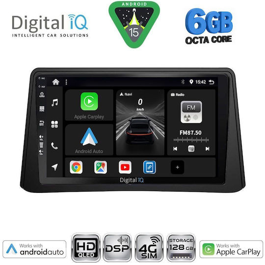 Digital IQ Car Audio System for Opel Mokka 2012-2015 Bluetooth USB WiFi GPS Apple CarPlay Android Auto with 9" Touch Screen