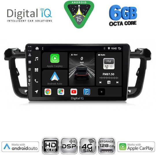Digital IQ Ηχοσύστημα Αυτοκινήτου για Peugeot 508 2010-2016 (Bluetooth/USB/WiFi/GPS/Apple-Carplay/Android-Auto) με Οθόνη Αφής 9"