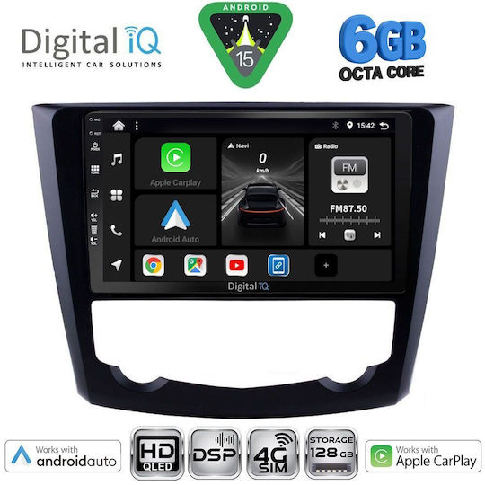 Digital IQ Car Audio System for Renault Kadjar 2015-2022 (Bluetooth/USB/WiFi/GPS/Apple CarPlay/Android Auto) with 9" Touch Screen