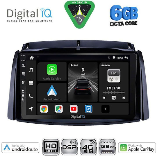 Digital IQ Car Audio System for Renault Koleos 2006-2016 Bluetooth USB WiFi GPS Apple CarPlay Android Auto with 9" Touch Screen