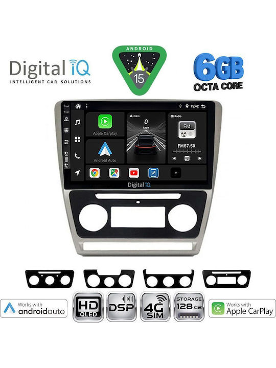 Digital IQ Car Audio System for Skoda Octavia 2005-2012 Bluetooth USB WiFi GPS Apple CarPlay Android Auto with 10" Touch Screen