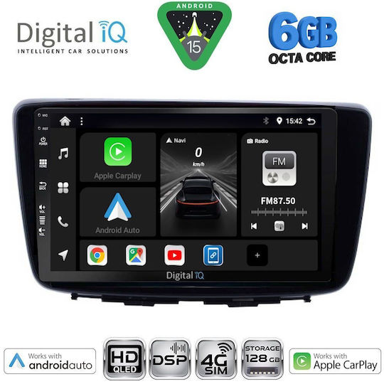 Digital IQ Car Audio System for Suzuki Baleno 2016-2022 Bluetooth USB WiFi GPS Apple CarPlay Android Auto with 9" Touch Screen
