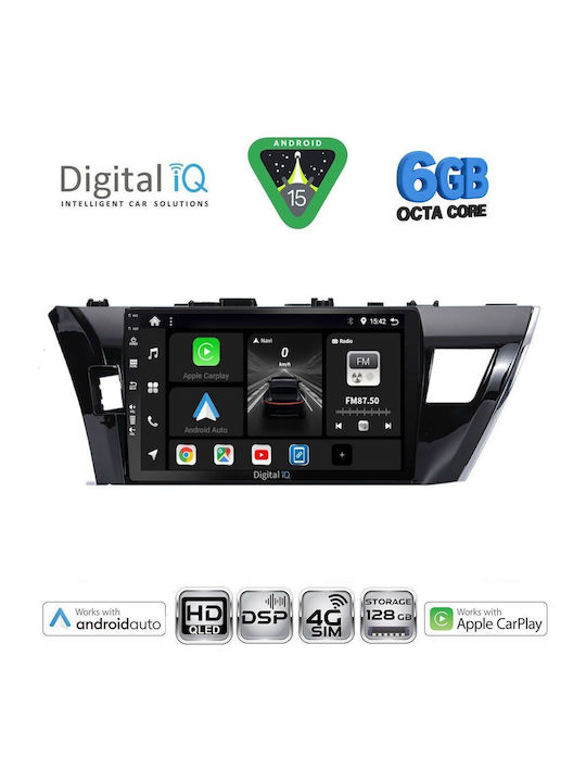Digital IQ Car Audio System for Toyota Corolla 2013-2016 (Bluetooth/USB/WiFi/GPS/Apple CarPlay/Android Auto) with 10" Touch Screen