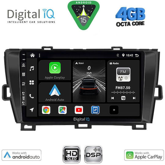 Digital IQ Car Audio System for Toyota Prius 2009-2015 Bluetooth USB WiFi GPS Apple CarPlay Android Auto with 9" Touch Screen