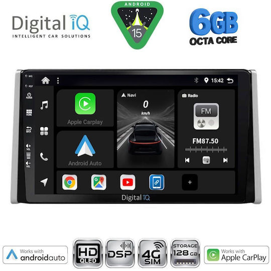 Digital IQ Car Audio System for Toyota RAV 4 Bluetooth USB WiFi GPS Apple CarPlay Android Auto with 10" Touch Screen