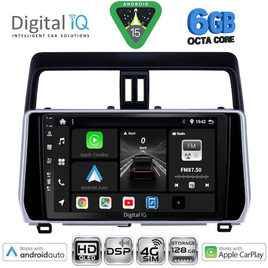 Digital IQ Car Audio System for Toyota Land Cruiser 2019-2023 Bluetooth USB WiFi GPS Apple CarPlay Android Auto with 10" Touch Screen