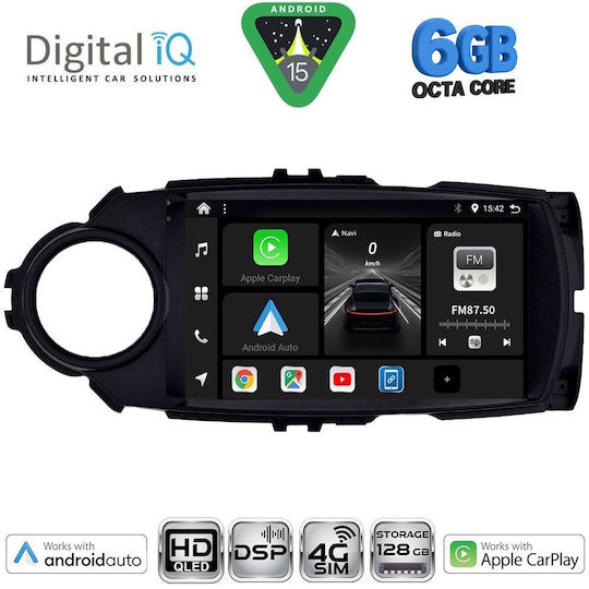 Digital IQ Car Audio System for Toyota Yaris 2015-2020 (Bluetooth/USB/WiFi/GPS/Apple CarPlay/Android Auto) with 9" Touch Screen