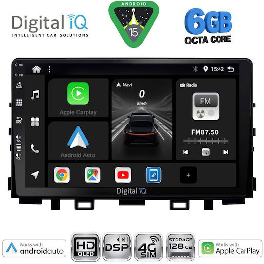 Digital IQ Car Audio System for Kia Rio / Stonic 2018-2023 (Bluetooth/USB/WiFi/GPS/Apple CarPlay/Android Auto) with 9" Touch Screen