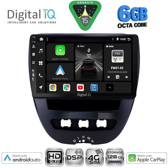 Digital IQ Ηχοσύστημα Αυτοκινήτου για Toyota Aygo 2005-2014 (Bluetooth/USB/WiFi/GPS/Apple-Carplay/Android-Auto) με Οθόνη Αφής 10"