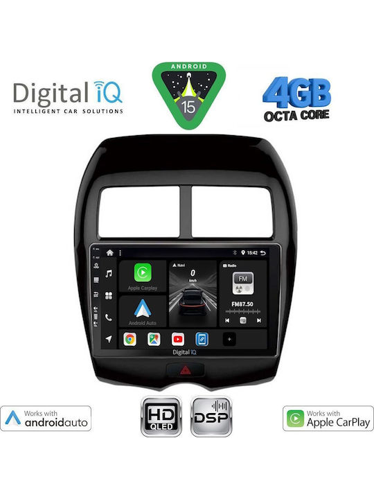 Digital IQ Car Audio System for Peugeot 4008 Mitsubishi Asx 2012-2018 Bluetooth USB WiFi GPS Apple CarPlay Android Auto with 10" Touch Screen