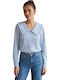 Naf Naf Camille Women's Striped Blouse Large Collar Xxs