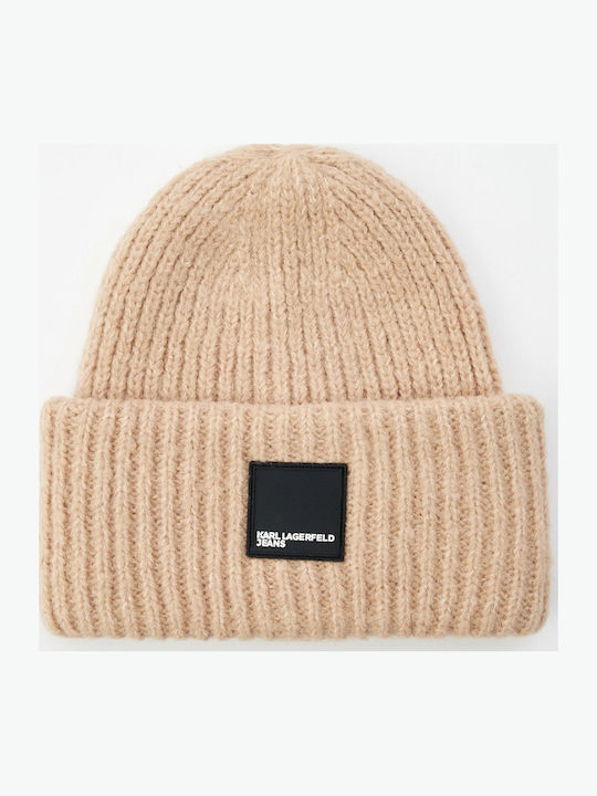 Beanie Căciulă Tricotată pentru Bărbați în Culoare Bej